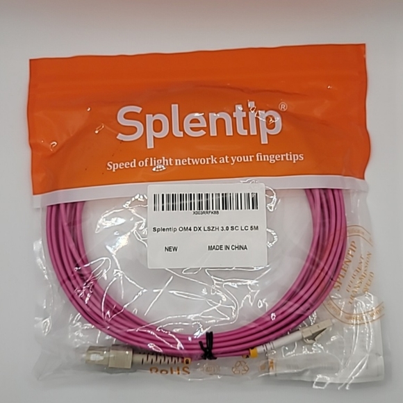 5 M LC UPC to LC UPC Duplex OM4 Multimode 3.0mm Fiber Optic Patch Cord Splentip - Picture 1 of 3
